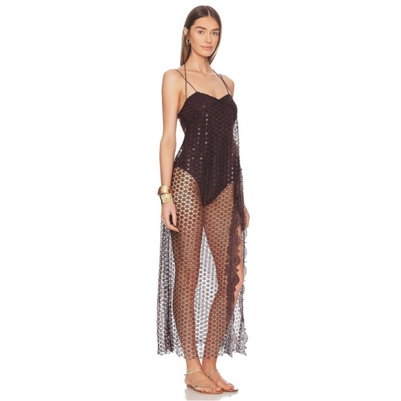 NWT Free People X Intimately FP Smoke & Mirrors Rhinestone Overlay Bodysuit Slip - Picture 11 of 13